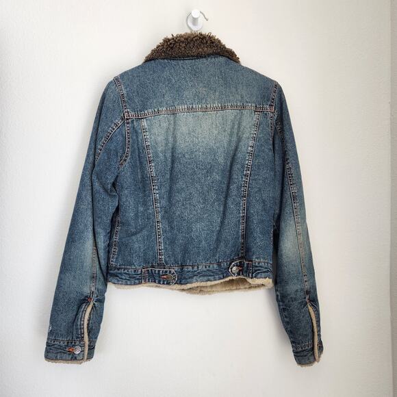 Vintage Y2K Lapis Fleece Lined Button Down Jean Jacket M - Picture 5 of 9